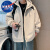 NASA MARVEL官方联名棉衣男棉服男士连帽冬季新款潮流防风宽松百搭男女同款 8816浅卡其 S（80斤-110斤）
