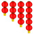 新年装饰户外连串拉丝大红灯笼可印字 8寸4连串单个直径20CM高17CM