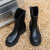 彬单 个性雨鞋PVC材质耐磨防滑纯色外出套筒 棕色 39 