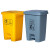 垃圾桶拉基加厚黄色利器盒医院诊所用垃圾桶废物收纳脚踏桶 20L脚踏垃圾桶（生活）