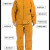 适用电焊防护服耐磨隔热防电焊辐射工作服焊工焊接带袖皮围裙 橘色皮挂里子(上衣+裤子) 套 XL