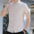 以堡狼（YIBAOLANG）新款衬衫男夏季时尚潮条纹韩版修身男士短袖衬衣薄款休闲免烫 卡其色 M