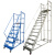 搬货取货登高梯可移动带轮子上阁楼用梯可拆卸登高平台作业梯 平台离地1.5米蓝色 安装工具/警示贴纸