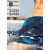 迪卡侬（DECATHLON）泳裤男游泳平角宽松游泳装备男士泳衣泳裤温泉沙滩裤男 【套装】深蓝五分裤+泳镜+泳帽 M-40(130-140斤)