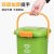 蓓尔蓝 LJ469 厨房垃圾桶 带盖密封手提干湿分离桶商用厨房厨余垃圾分类桶 绿色15L