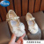 迪士尼（Disney）官方品牌女童艾莎公主鞋2022新款韩版蝴蝶结女孩子软底儿童节礼物 米色 24码鞋内长15.3cm