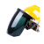 橙央电焊面罩安全帽式支架面屏防护冲击头戴式焊帽工烧氩弧焊接 支架+绿屏