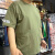 米诗德（MISHIDE）带兜有口袋的短袖t恤男纯棉多口袋上衣夏季宽松大码胖子半截袖 绿色纯绵  2XL 145至165斤