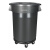 超宝 圆形厨余垃圾桶商用泔水桶庭院户外大号带盖轮子大容量餐饮环卫塑料桶B-009 80升（带底座）