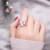 SNQP镶钻四叶草戒指装饰品女潮人时尚个性潮流钛钢镀玫瑰金食指环 5美号
