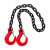 起重链条吊索具双头吊钩挂钩吊具行车吊车模具G80锰钢吊装吊链 桔红色 1吨5米