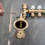 曼瑞德A7水地暖分水器2路到8路单体智能控温手自一体黄铜锻造 3路含接头支架