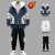 禾沁亚青少年春天套装一套初高中学生颗粒绒棉服男装穿搭配三件男衣服 米白加棉外套+加绒裤 M 70-95斤