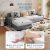 全友（QUANU）家居新型科技布客厅沙发北欧皮布沙发组合可拆洗套装102085 灰蓝正向布艺沙发(3+转)