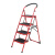 梯子加厚折叠梯家庭楼梯折叠室内多功能四步人字梯五步梯 二步红色-适合厨房使用