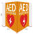 亚克力V型AED标识牌救护提示牌指示牌 紧急药箱应急 医药箱标牌 P 白色 23x38cm