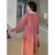 百丽驼美士（BALITOMMS）学院风假两件上衣半身裙两件套冬季新款大码女装复古套装120016 粉色 XL(130-150斤)