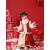 系句 SEENCHO过年衣服套装女冬季跨年汉服童冬装宝宝中国风唐装小孩古装儿童新 红色套装（上衣+裙子） 140