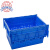 RODMAN洛民 塑料套叠周转箱带盖可叠放602×394×365 大号通孔多功能套叠箱蓝色物流箱子收纳胶箱周转筐长方形