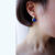 伽文青金石耳钉日系复古风珍珠女水晶切面耳环S925银经典款 珍珠耳钉