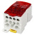 OLKWL（瓦力）大电流一进多出导轨式分线盒250A铜接线端子2.5-120平方线单级十一出接线盒 UKK-250A红色
