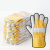 短款牛皮电焊手套二层氩弧焊接二保焊工专用耐用隔热劳保防护 黄色大口手套[6双] 均码