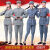 红军演出服成人红男女同款抗战八路服装舞蹈装表演工作服 棉麻八路灰色 M 160