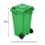 吉美吉多 加厚物业小区公用室外环保分类塑料带盖医疗环卫户外垃圾桶酒店大号商用绿色  120L