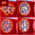 赛可优剪纸画镜框摆件 中国风窗格剪纸光影拍照道具中秋节月饼摄 中国红套装十四