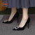 鞋柜（shoebox）达芙妮集团旗下单鞋女2024春夏新款尖头水钻法式黑色高跟鞋女细跟 黑色[专柜版7cm水钻] 37