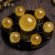 晶炼黄色水晶七星阵摆件方解石水晶球开业家居风水工艺品 黑石款底盘18厘米