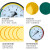 赫钢 压力表标识贴 仪表指示标签 反光标贴 防水防潮标签 直径15cm半圆黄色