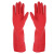冰禹 BYQ-918 工业清洁橡胶手套 耐用耐磨丁腈手套 保洁劳保防水手套 红色38cm 1双 M码