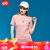 Kappa卡帕女运动短袖夏休闲印花T恤圆领半袖 蔷薇色-5301 L