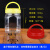 瓶塑料一斤2斤透明包装空瓶子带盖加厚PET罐子装蜂蜜的专用罐 380毫升方手提50个 内盖标签
