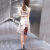 翎町旗袍裙子夏天女装2024夏季新款改良版式连衣裙2024年装时尚大花日 米白色 XS 建议65到80斤