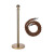月桐（yuetong）圆球金色礼宾杆隔离护栏含麻绳 YT-D0491 含金色杆+银钩棕色麻绳 950×320×51mm 1套