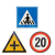定制交通标志牌道路指示牌导向牌反光标识牌铝板路牌圆形三角限速 1.2厚度上槽70三角(内容可选)