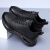 古卡顿男鞋牛皮2024新款韩版运动鞋子男品牌休闲皮鞋真皮男士旅游波鞋 黑色 38