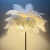 羽毛落地灯婚庆路引灯鸵鸟毛北欧客厅茶几置物架立式灯 白色物架款155米高三色变光