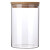 大小号高硼硅透明玻璃瓶茶叶杂粮收纳储物样品展示盒密封装饰 直径12厘米高15厘米+竹盖子 (1