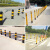 定制适用于道路活动铁立柱钢管警示柱反光地桩分道隔离桩路障柱防 塑料链条