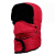 海斯迪克雷锋帽带防寒面罩 防风保暖棉帽 东北护耳帽加厚加绒帽 红色 
