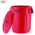 GNF塑料储物桶带盖餐厅厨房泔水潲水厨余无盖户外物业环卫垃圾桶 121升红色带盖