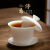 棉小城骨瓷超薄胎马蹄三才盖碗泡茶碗单个高档白瓷茶杯潮州工夫茶具茶碗 马蹄骨瓷盖碗 110ml