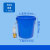 加厚大号垃圾桶工厂户外环卫分类塑料桶商用厨房圆桶带盖水桶 蓝色50#铁柄桶不带盖约30升