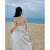 晋彪白色吊带连衣裙性感领露背收腰显瘦海边度假穿搭拍照仙沙滩裙 白色 L