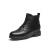 红蜻蜓妈妈棉鞋新款牛皮舒适休闲时装靴保暖女士棉鞋WTC43712 黑色 36