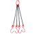 起重链条吊索具组合小孔吊钩吊装工具吊具吊环G80锰钢链条 1.2吨2.5米4钩