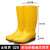 彩色春夏养殖雨鞋 高长筒橡胶水鞋 防滑耐磨防水钓鱼雨靴 黄色 38